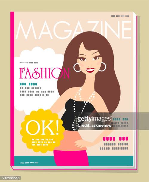 modische magazin cover - fashion magazine cover stock-grafiken, -clipart, -cartoons und -symbole