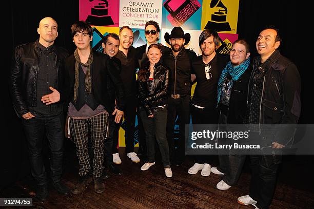 Musicians Kinky and Jesse y Joy pose during the Latin Series GRAMMY Celebration Concert Tour Presented By T-Mobile Sidekick at Webster Hall on...