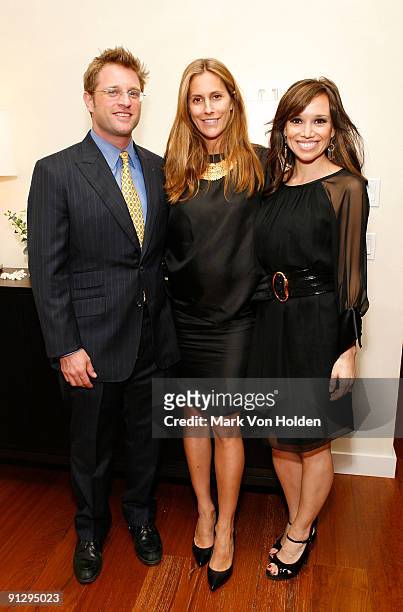 George Oliphant, Gotham Magazine Editor in chief Cristina Cuomo and Sara Gore attend Gotham magazine's Broker Reception at Silver Towers on September...
