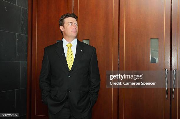 Eels coach Daniel Anderson prepares to enter the 2009 NRL Grand Final Breakfast at Sydney Convention & Exhibition Centre on October 1, 2009 in...