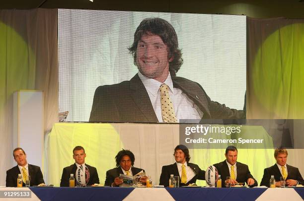 Nathan Hindmarsh of the Eels smiles during the 2009 NRL Grand Final Breakfast at Sydney Convention & Exhibition Centre on October 1, 2009 in Sydney,...