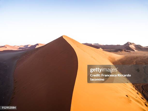 aerial view of namib desert, sossusvlei sand dunes, namibia, africa - iacomino namibia stock pictures, royalty-free photos & images