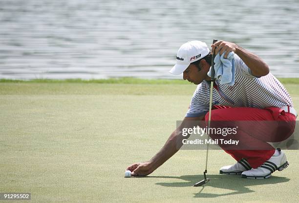 Indian Golfer Jyoti Randhawa at the DLF Masters golf tournament in Gurgaon, Haryana on Sunday, September 20, 2009.