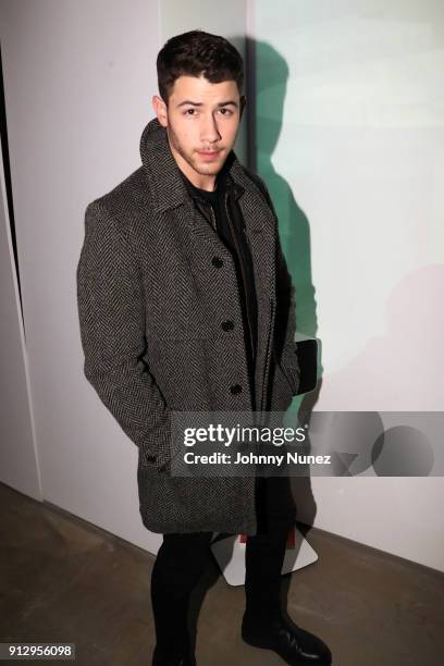 Nick Jonas attends "The Minefield Girl" Audio Visual Book Launch at Lightbox on January 31, 2018 in New York City.