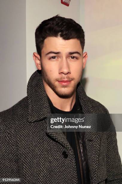 Nick Jonas attends "The Minefield Girl" Audio Visual Book Launch at Lightbox on January 31, 2018 in New York City.