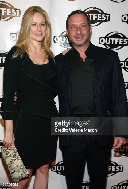 Actress Laura Linney and Alan Poul arrive at Outfest's 2009 Legacy awards on September 30, 2009 in Los Angeles, California.