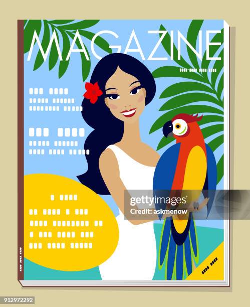 travel magazine cover - travel magazine cover stock illustrations