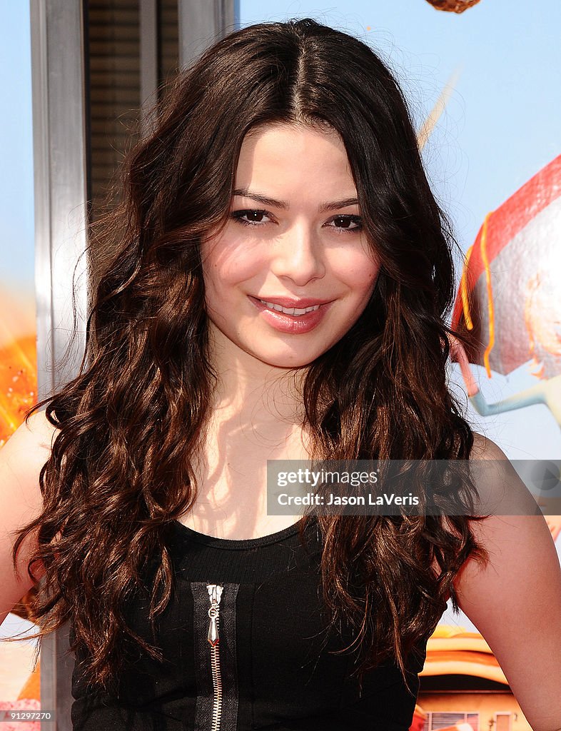 Miranda Cosgrove Cloudy With A Chance Of Meatballs Actress Miranda Cosgrove attends the premiere of "Cloudy With A... News
