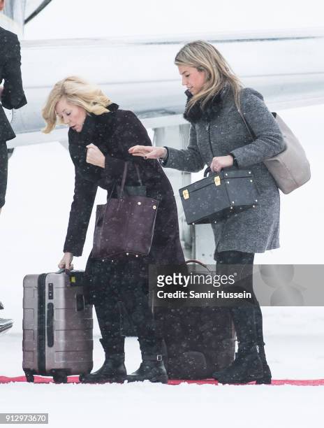 Catherine, Duchess of Cambridge's hairdresser Amanda Cook Tucker and stylist Natasha Archer arrive to Oslo Gardermoen Airport on day 3 of their visit...