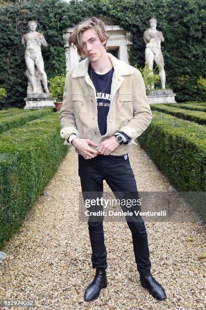 Lucky Blue Smith attends Treasures of Rome Book Presentation on February 1, 2018 in Rome, Italy.