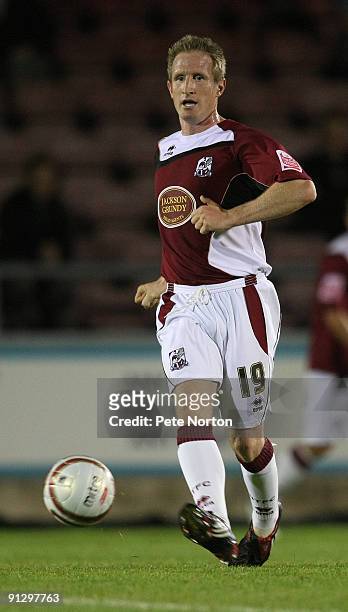 John Curtis of Northampton Town in action during the Coca Cola League Two Match between Northampton Town and Rotherham United at Sixfields Stadium on...