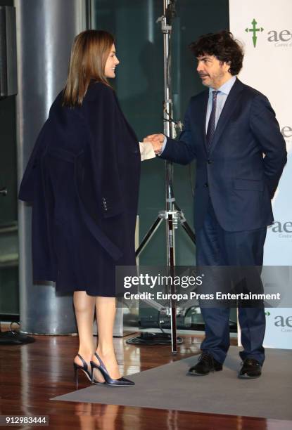 Queen Letizia of Spain attends the VII Cancer Forum 'Por un enfoque integral' at Reina Sofia Museum on February 1, 2018 in Madrid, Spain.