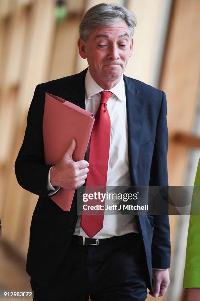 Scottish Labour party leader Richard Leonard attends first ministers questions in the Scottish Parliament on February 1, 2018 in Edinburgh,Scotland.