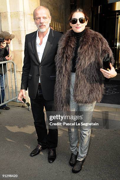 Pascal Gregory and Amira Casar attend the Balenciaga Pret a Porter show as part of the Paris Womenswear Fashion Week Spring/Summer 2010 on October 1,...