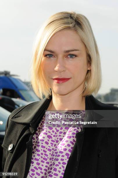 Marie-Josee Croze attends the Balenciaga Pret a Porter show as part of the Paris Womenswear Fashion Week Spring/Summer 2010 on October 1, 2009 in...