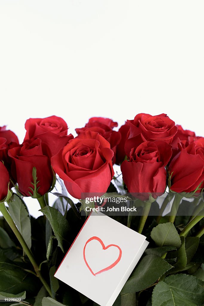 Roses with valentine card