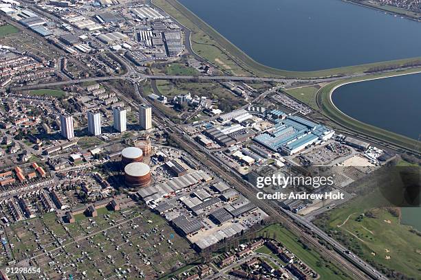 aerial view of redburn trading estate - zona industrial imagens e fotografias de stock