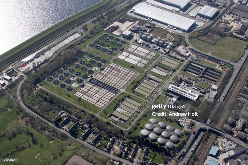 Aerial view of Pickett's Lock Sewage Works