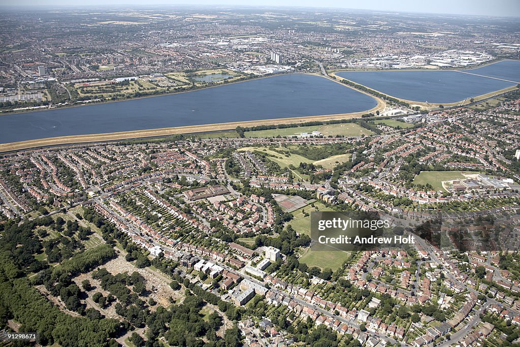 Aerial view over Enfield