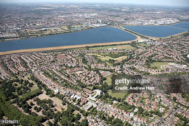 aerial view over enfield - enfield london stock pictures, royalty-free photos & images