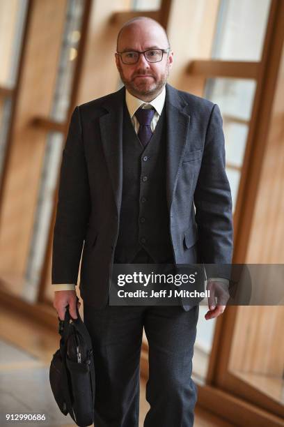 Patrick Harvie is the co-convener of the Scottish Green PartyÊattends first ministers questions in the Scottish Parliament on February 1, 2018 in...