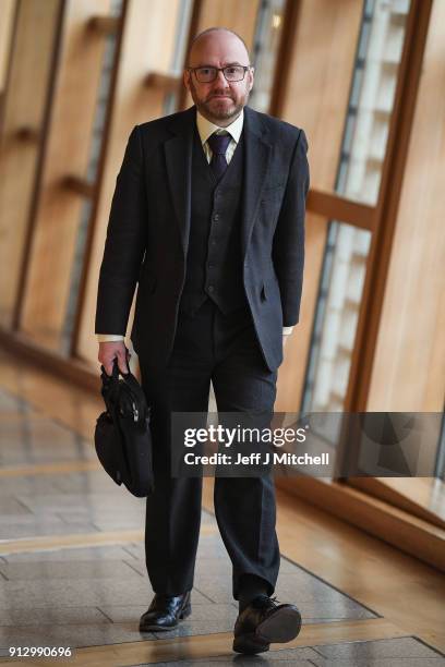 Patrick Harvie is the co-convener of the Scottish Green PartyÊattends first ministers questions in the Scottish Parliament on February 1, 2018 in...