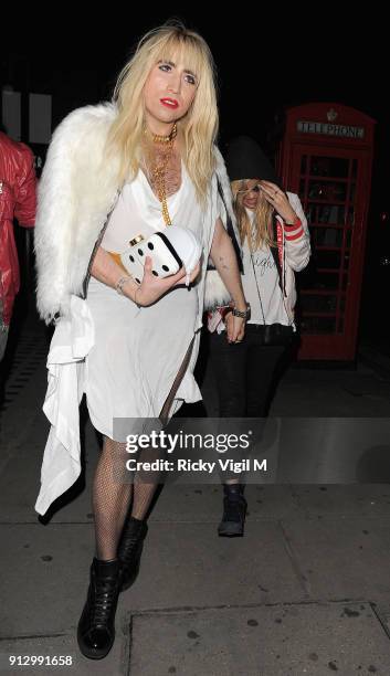 Nick Grimshaw and Kate Moss attend the Death Of A Geisha VIP Halloween Party on November 1, 2014 in London, England.