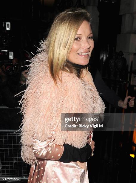 Kate Moss attends an after party at Annabel's Club on October 29, 2014 in London, England.