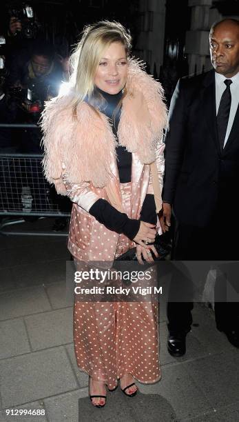 Kate Moss attends an after party at Annabel's Club on October 29, 2014 in London, England.