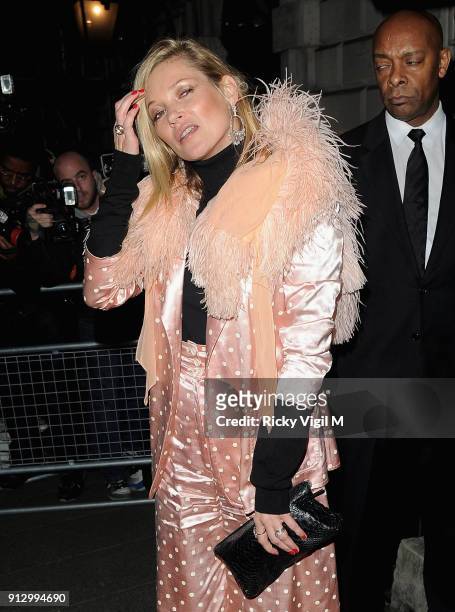 Kate Moss attends an after party at Annabel's Club on October 29, 2014 in London, England.