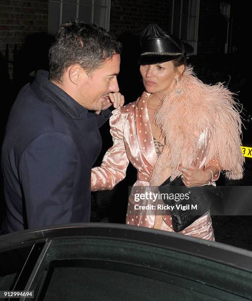 Kate Moss attends an after party at Annabel's Club on October 29, 2014 in London, England.