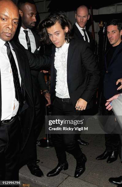 Harry Styles attends an after party at Annabel's Club on October 29, 2014 in London, England.