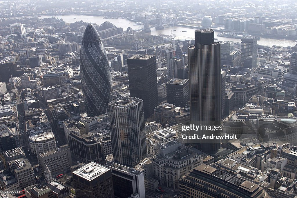 Aerial view of City of London