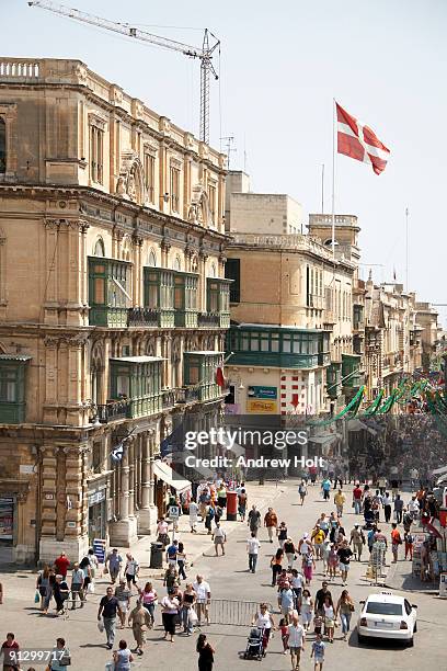 freedom square and republic street, valetta - republic square valletta malta stock pictures, royalty-free photos & images