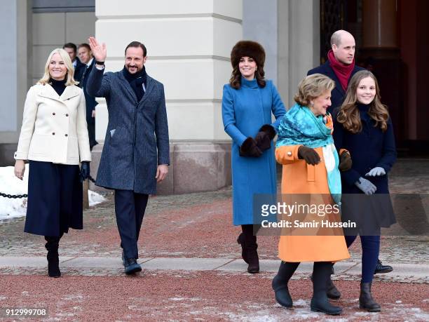 Crown Princess Mette-Marit of Norway, Crown Prince Haakon, Catherine, Duchess of Cambridge, Queen Sonja of Norway, Prince William, Duke of Cambridge...