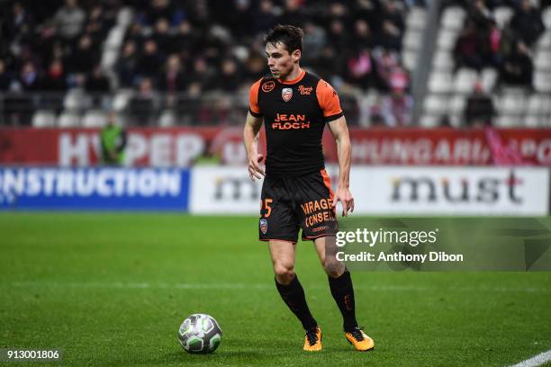 Vincent Le Goff of Lorient during the Ligue 2 match between Reims and Lorient on January 29, 2018 in Reims, France.