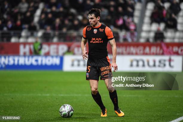Vincent Le Goff of Lorient during the Ligue 2 match between Reims and Lorient on January 29, 2018 in Reims, France.