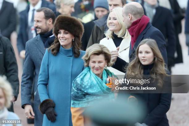 Crown Prince Haakon, Catherine, Duchess of Cambridge, Queen Sonja of Norway, Crown Princess Mette-Marit of Norway, Prince William, Duke of Cambridge...