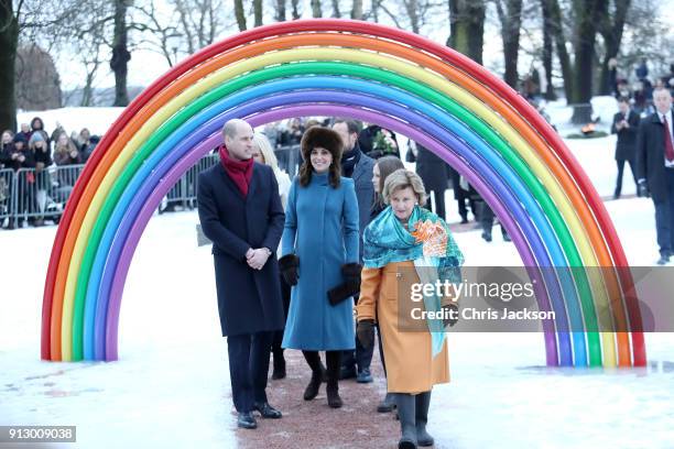 Crown Princess Mette-Marit of Norway, Crown Prince Haakon, Catherine, Duchess of Cambridge, Prince William, Duke of Cambridge, Queen Sonja of Norway...