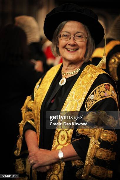 Baroness Hale of Richmond, One of the new 11 Justices of the Supreme Court, and the only woman, arrives in Westminster Abbey after being sworn in on...