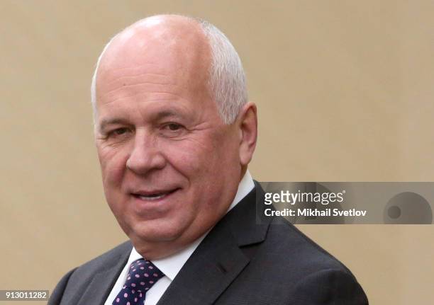 Russian State Corporation of Rostec Sergey Chemezov attends a weekly meeting with minister of Russian Government, at Novo-Ogaryovo State Residence,...