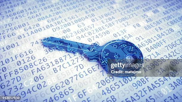 digital key macro on encrypted data - data privacy stock pictures, royalty-free photos & images