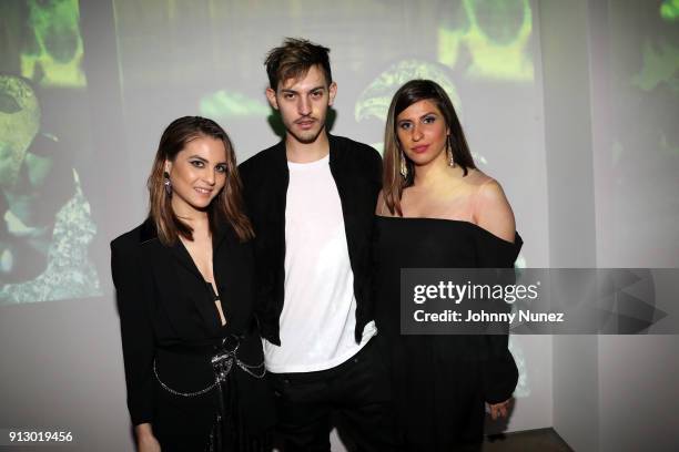 Xenia Ghali, Nick Hissom, and Chanel Omari attend "The Minefield Girl" Audio Visual Book Launch at Lightbox on January 31, 2018 in New York City.