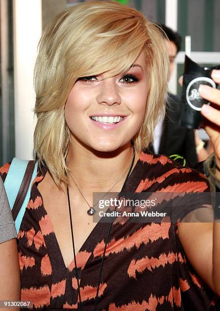 Actress Kimberly Caldwell attends the Breyers' booth at the Kari Feinstein Primetime Emmy Awards style lounge at Zune LA on September 18, 2009 in Los...