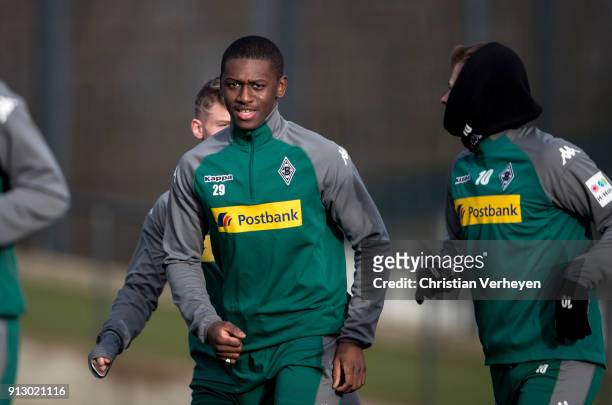 Mamadou Doucoure during a training session of Borussia Moenchengladbach at Borussia-Park on February 01, 2018 in Moenchengladbach, Germany.