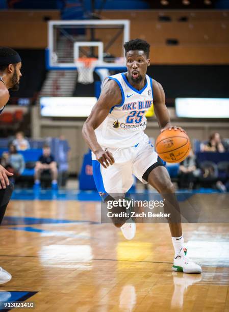 Daniel Hamilton of the Oklahoma City Blue handles the ball against the Iowa Wolves in Oklahoma City, OK on January 31, 2018. NOTE TO USER: User...