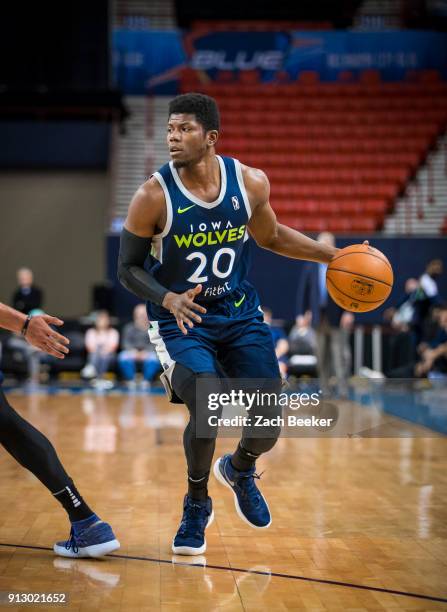 Wes Washpun of the Iowa Wolves handles the ball against the Oklahoma City Blue in Oklahoma City, OK on January 31, 2018. NOTE TO USER: User expressly...