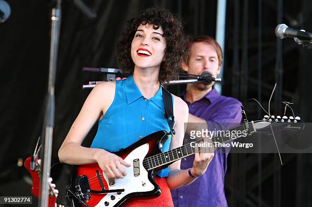 Annie Clark of St. Vincent performs during the 2009 All Points West Music & Arts Festival at Liberty State Park on August 1, 2009 in Jersey City, New...