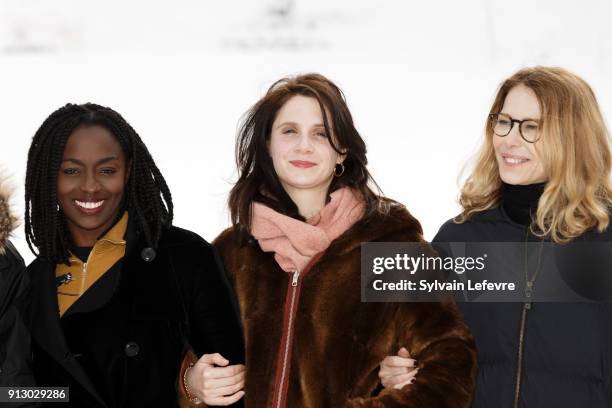 Actresses Aissa Maiga, Judith Chemla and Pascale Arbillot attend the 25th Gerardmer Fantastic Film Festival on February 1, 2018 in Gerardmer, France.