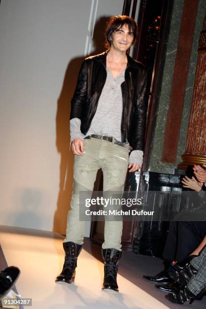 Christophe Decarnin attends the Balmain Pret a Porter show as part of the Paris Womenswear Fashion Week Spring/Summer 2010 on October 1, 2009 at...